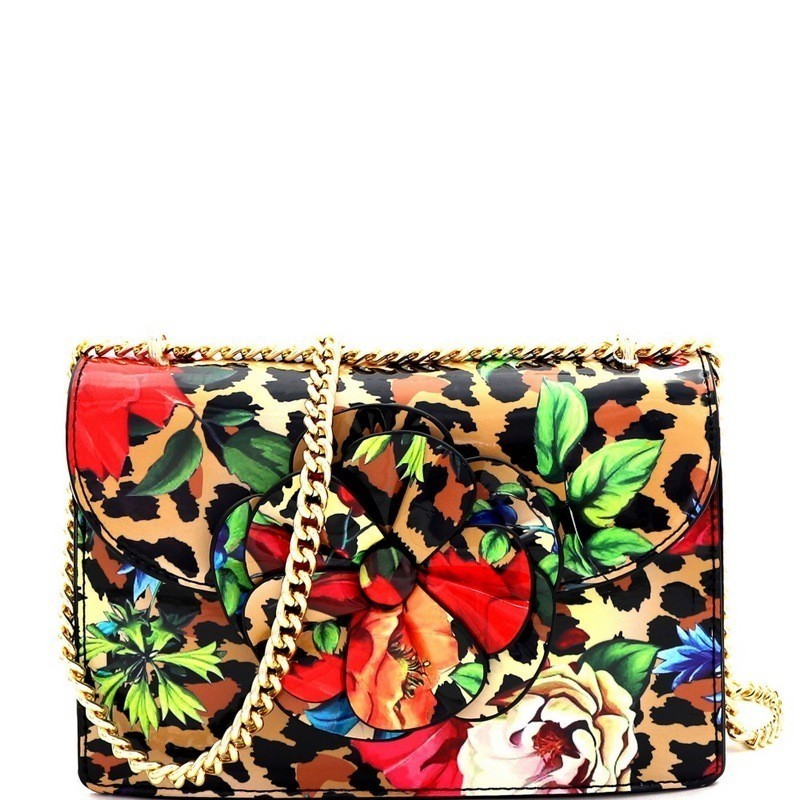 fluffy leopard print shoulder bag